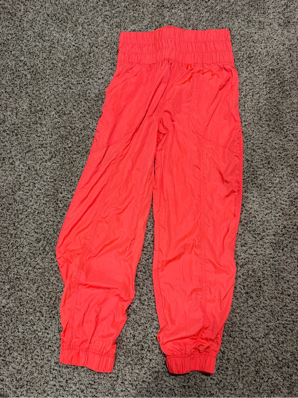 Free People Coral High-Waist Smocked Jogger Pants